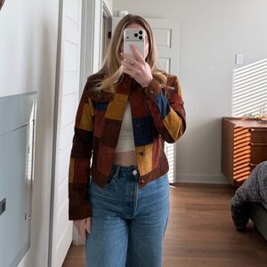 Vintage Wilsons Leather Cropped Patchwork Jacket